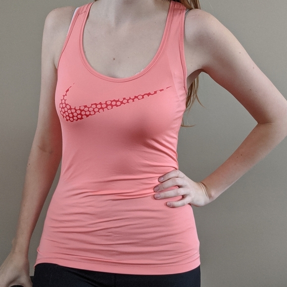 $5 w/ bundle Nike Pro peach dot swoosh tank top - Picture 8 of 8